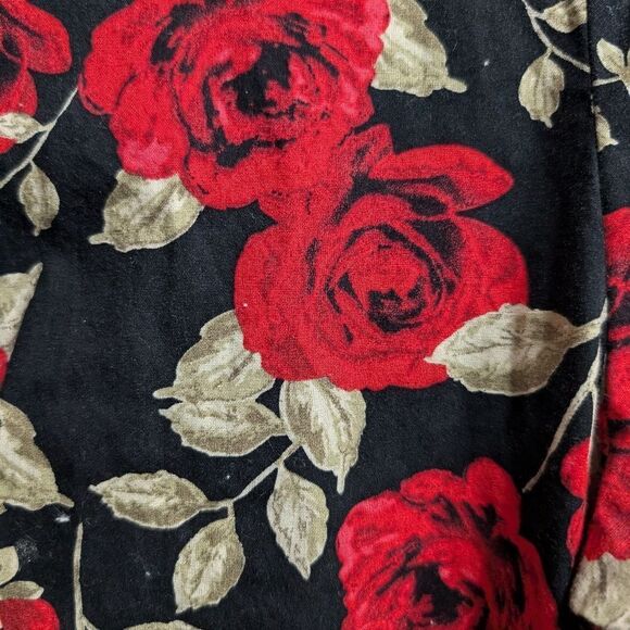 Premium quality rose floral long sleeve cotton button down shirt size S/M - Picture 7 of 11